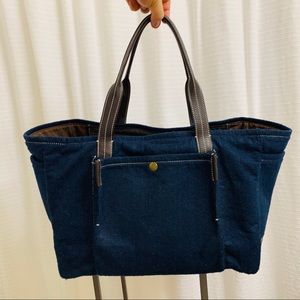 Lambertson Truex Navy Felt Large Tote Bag
